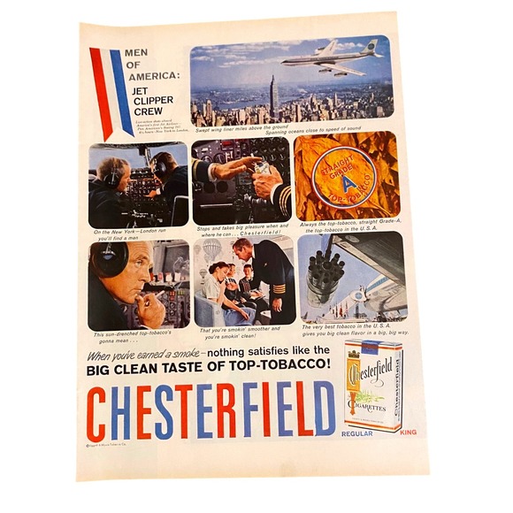 Max Factor Other - 1958 Chesterfield Cigarettes Print Ad Max Factor Hi-Society